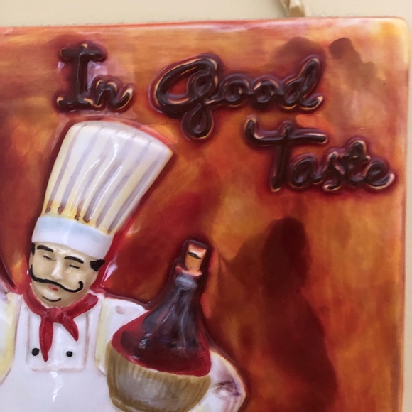 NWOT Chef Ceramic Tile Wall Hanging Jennifer Sosik Decor - Picture 2 of 6